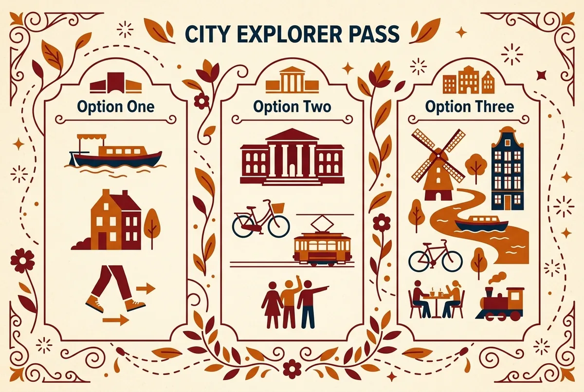 simple infographic comparing three picasso museum malaga tickets, standard entry, guided tour and combined ticket, using generic icons and no prices