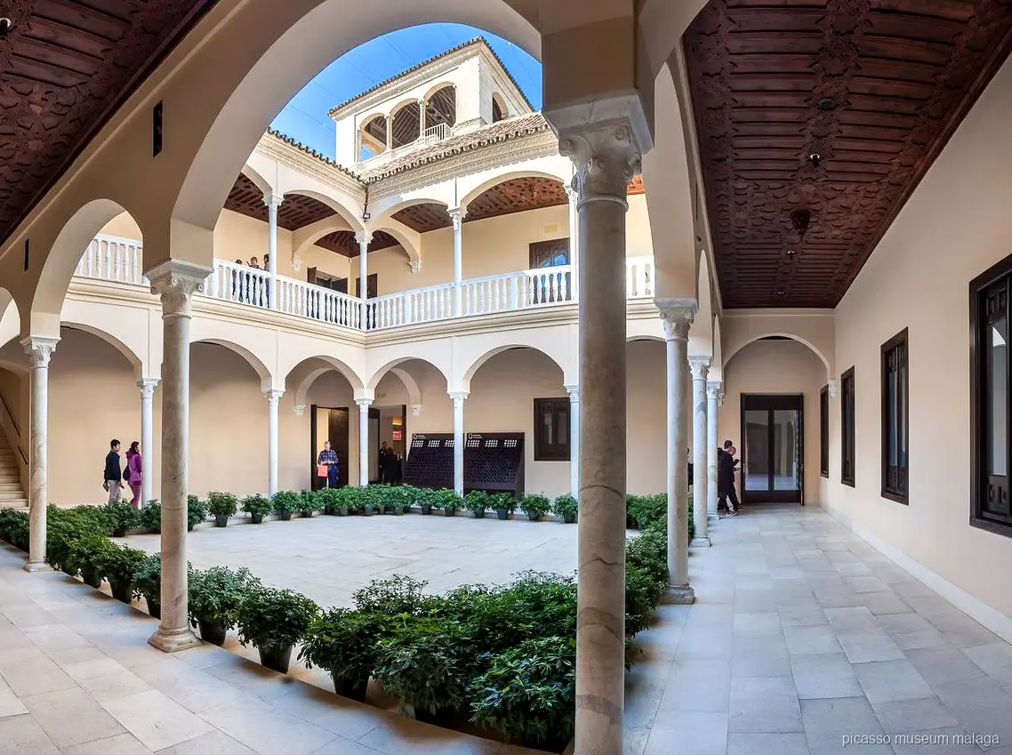 Renaissance and Mudejar architecture detail inside the Palacio de Buenavista, home of the Picasso Museum Malaga